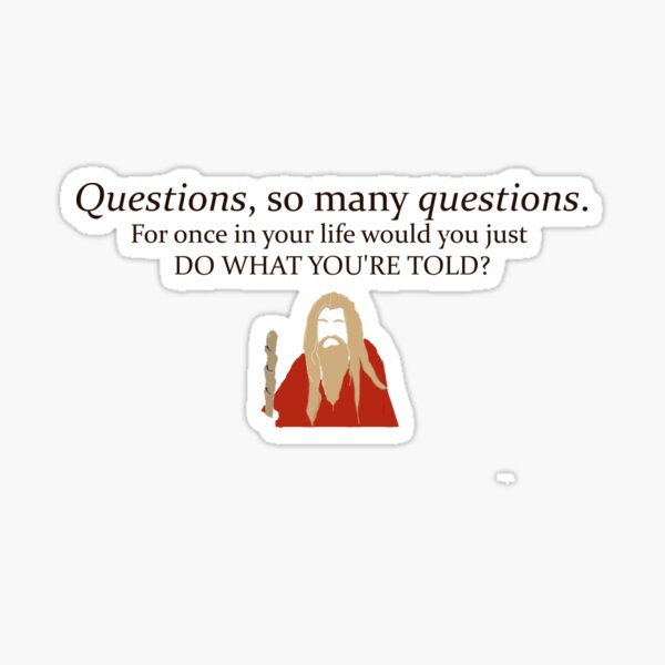 Item preview, Old Merlin Quote "Questions, so many questions." designed and sold by wintttt4257.