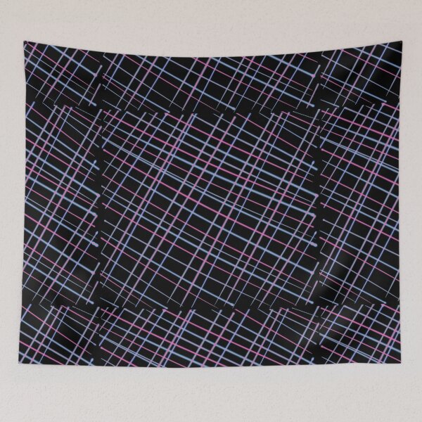 Item preview, Multicoloured Bright Pink Purple Blue Criss Cross Line Pattern - Christmas designed and sold by jolabrese.