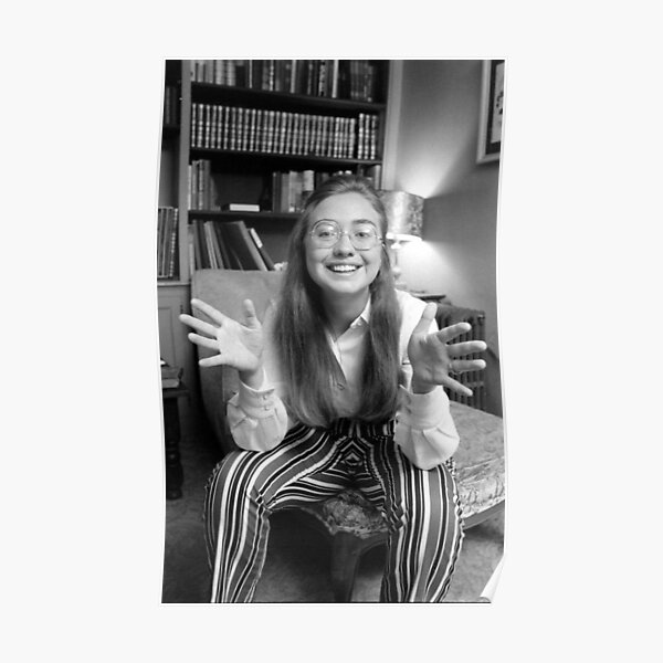 Young Hillary Clinton Black and White Print Poster
