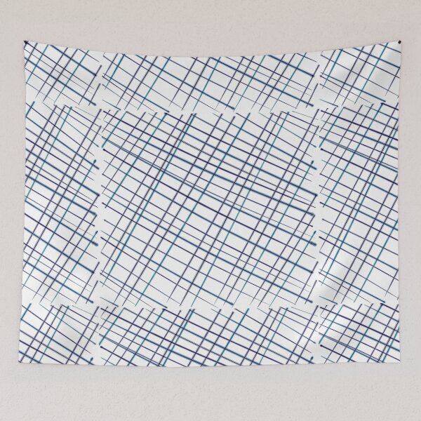 Item preview, Multicoloured Blue Green Purple Criss Cross Line Pattern - Christmas designed and sold by jolabrese.