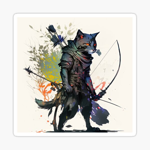 Meet Ranger Cat! – Dungeons and Dragons Style Merchandise Sticker