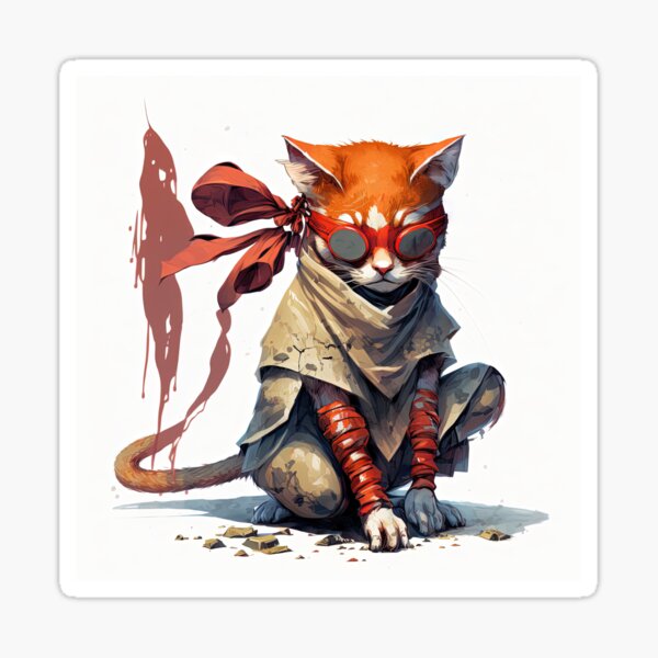 Meet Blind Monk Cat Sticker