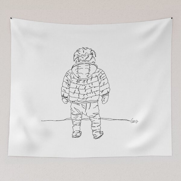 Item preview, Child in down jacket (black outlines) designed and sold by MentaLee.