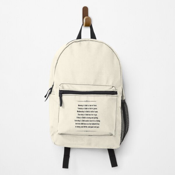 Item preview, Monday's Child Traditional Poem designed and sold by FunnyFactDesign.