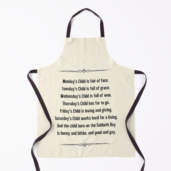 Item preview, Monday's Child Traditional Poem designed and sold by FunnyFactDesign.