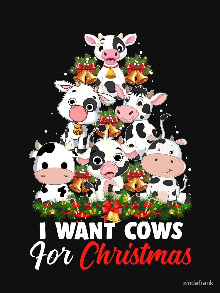 Disover Cow Christmas T-shirt, I Want Cows For Christmas Cute Cows