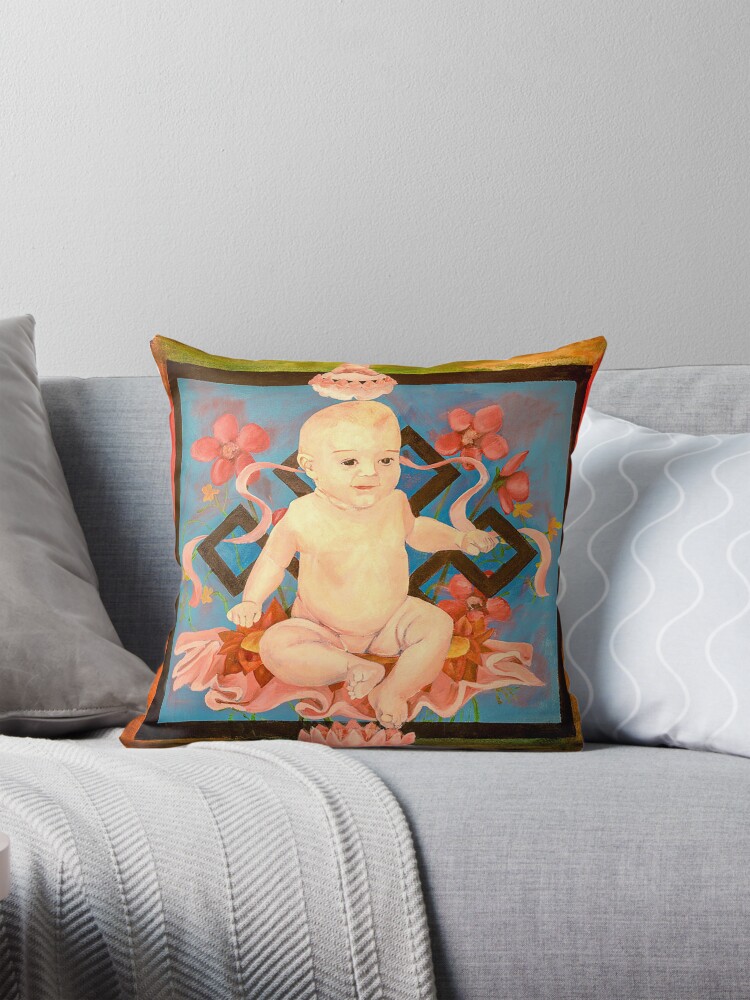 Thumbnail 1 of 4, Pillow, Buddha Baby designed and sold by BobbieRaeJones.