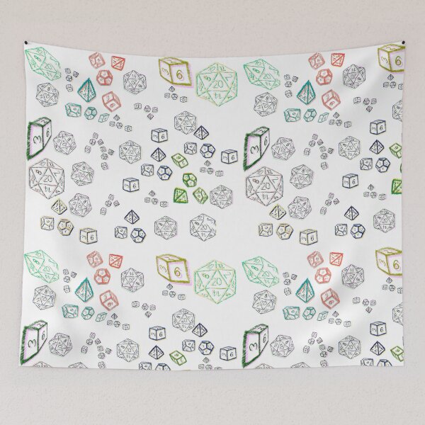 Item preview, Sketched Dice Pool Pattern Multicoloured Green - TTRPG designed and sold by jolabrese.