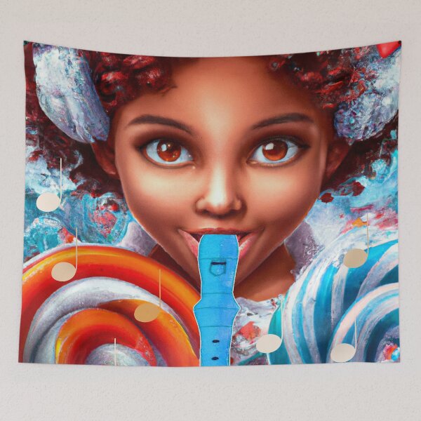 Item preview, little girl child musician designed and sold by Artbellachi.