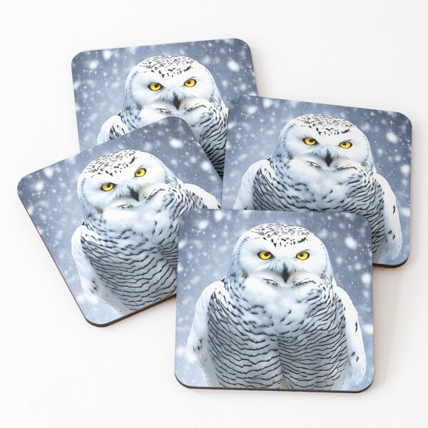 Item preview, Snowy Owl Artwork with magical nature wallpaper designed and sold by The Love Quill.