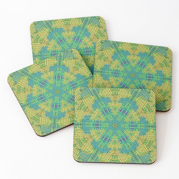Item preview, Weave Mandala Green Yellow and Blue designed and sold by WormholeOrbital.