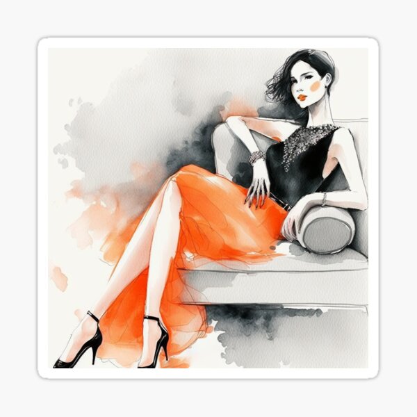 Orange Fashion Sticker