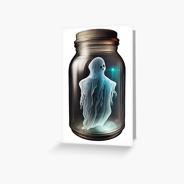 Vista previa del artículo con la obra «Fantasma en un frasco», diseñado y vendido por WaveTheory.
