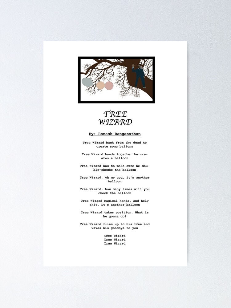 Tree Wizard Lyrics Poster for Sale by Lucy Nguyen
