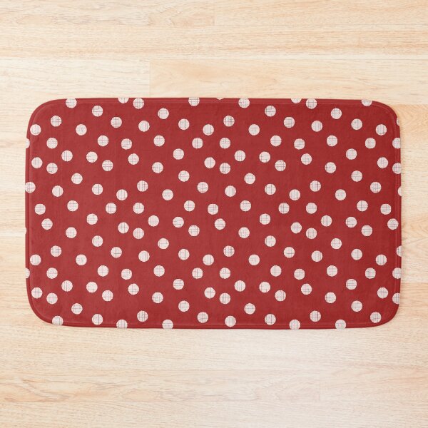 Item preview, Organic textured random deep red and off white polka dots designed and sold by FrancesPoff.