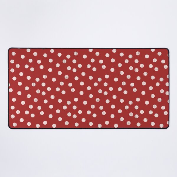 Item preview, Organic textured random deep red and off white polka dots designed and sold by FrancesPoff.