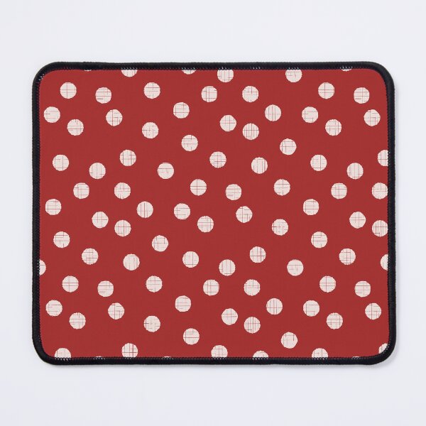 Item preview, Organic textured random deep red and off white polka dots designed and sold by FrancesPoff.