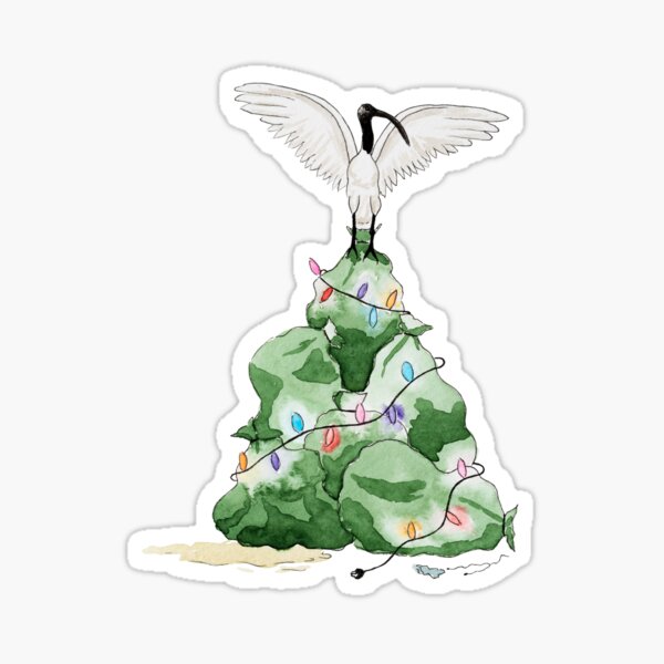 Christmas Ibis Bin Chicken Garbage  Sticker