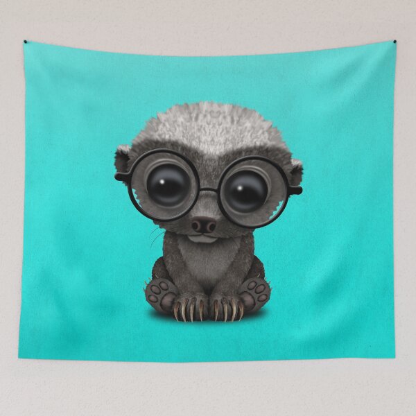 Item preview, Cute Nerdy Honey Badger Wearing Glasses designed and sold by JeffBartels.