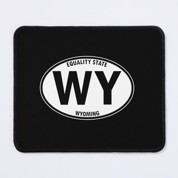 Item preview, Wyoming State - Equality State - Abbreviation and Motto Oval Travel Bumper Sticker for your Car or Luggage.  designed and sold by BBTravels.