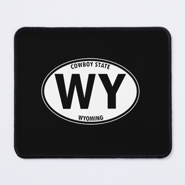 Item preview, Wyoming State - Cowboy State - Abbreviation and Motto Oval Travel Bumper Sticker for your Car or Luggage.  designed and sold by BBTravels.