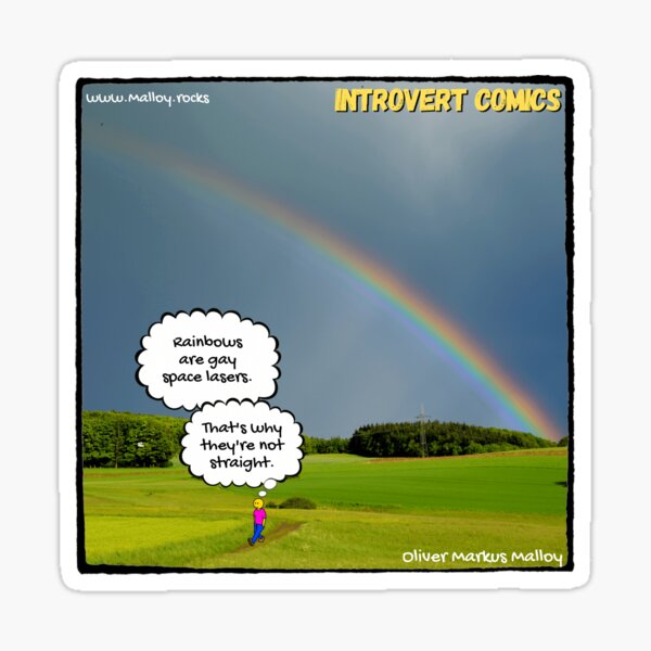 Introvert Comics: LGBTQ Rainbows Sticker