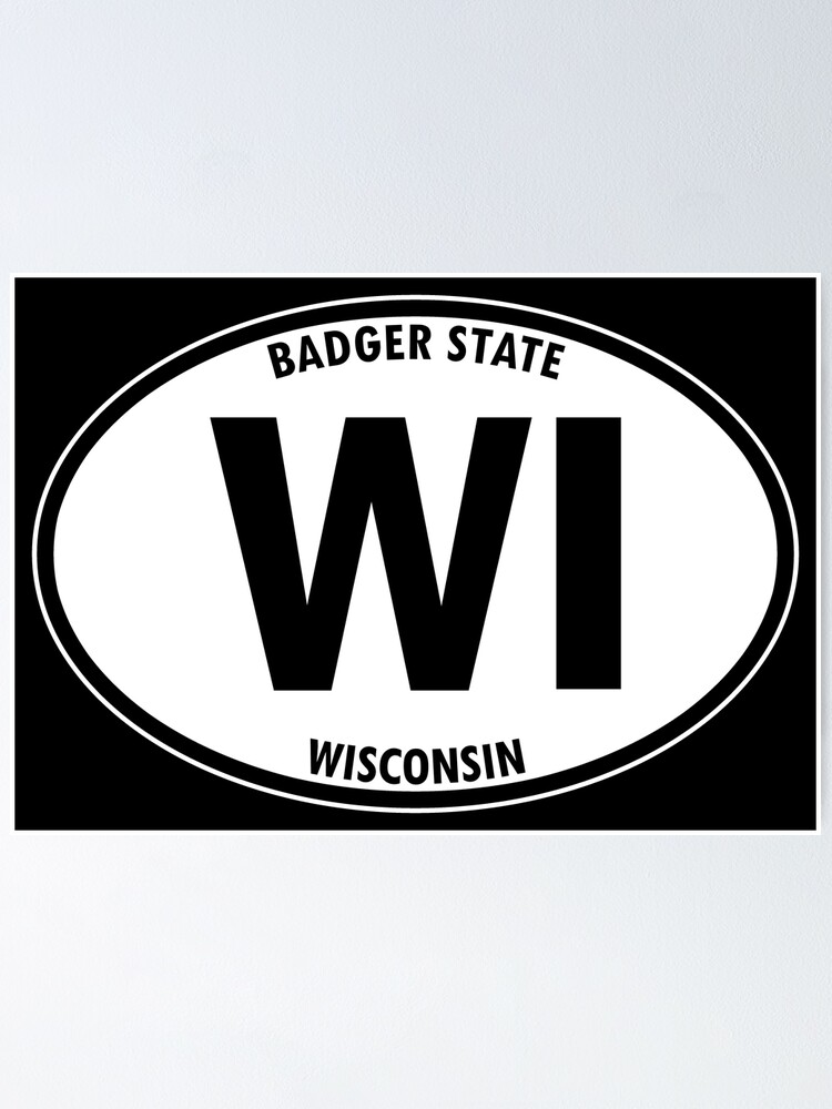 "Wisconsin State Badger State Abbreviation and Motto Oval Travel