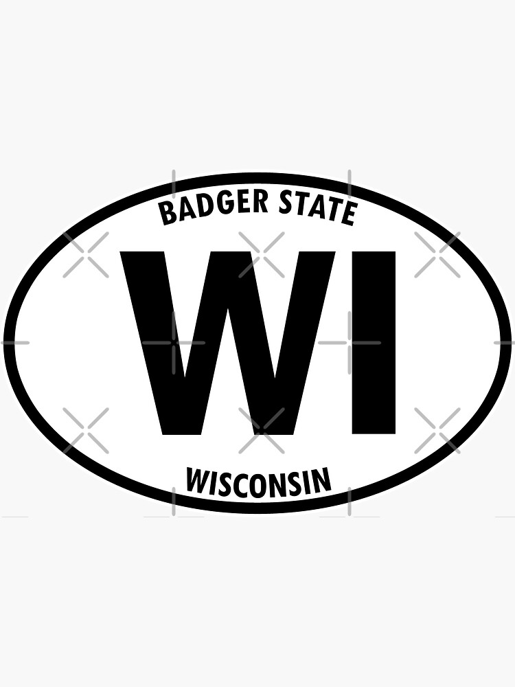 "Wisconsin State Badger State Abbreviation and Motto Oval Travel