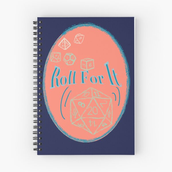 Item preview, Roll for It Blue Text on Peach Badge - TTRPG designed and sold by jolabrese.