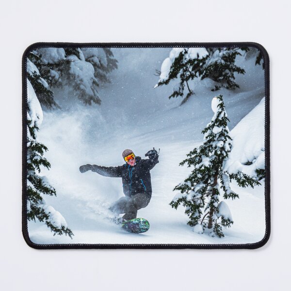 Item preview, Snowboarder Carving Powder Spray in the Trees designed and sold by Open Range Studios.