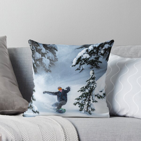 Item preview, Snowboarder Carving Powder Spray in the Trees designed and sold by Open Range Studios.