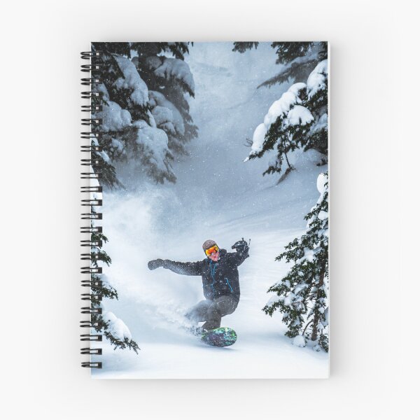 Item preview, Snowboarder Carving Powder Spray in the Trees designed and sold by Open Range Studios.