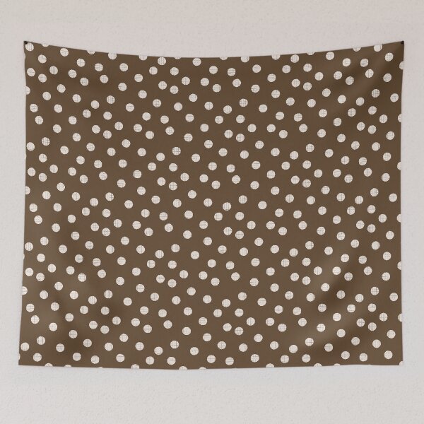 Item preview, Organic textured random chocolate brown and off white polka dots designed and sold by FrancesPoff.