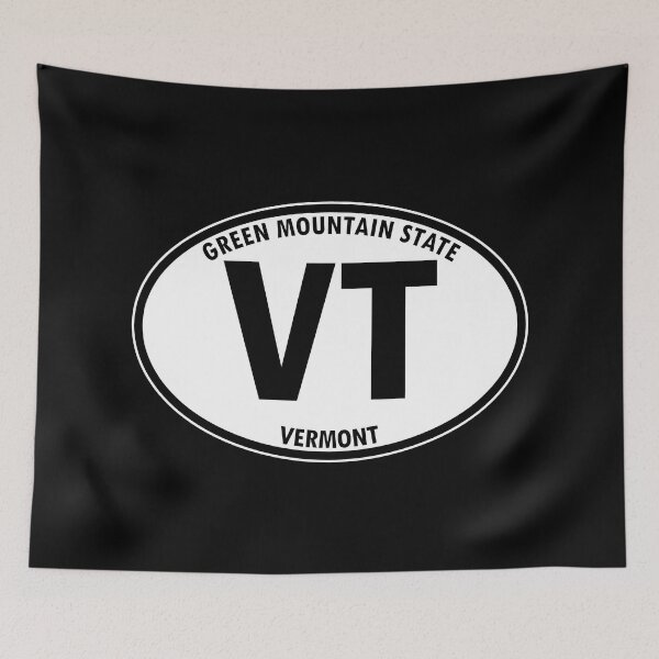 Item preview, Vermont - Greem Mountain State - State Abbreviation and Motto Oval Travel Bumper Sticker for your Car or Luggage.  designed and sold by BBTravels.