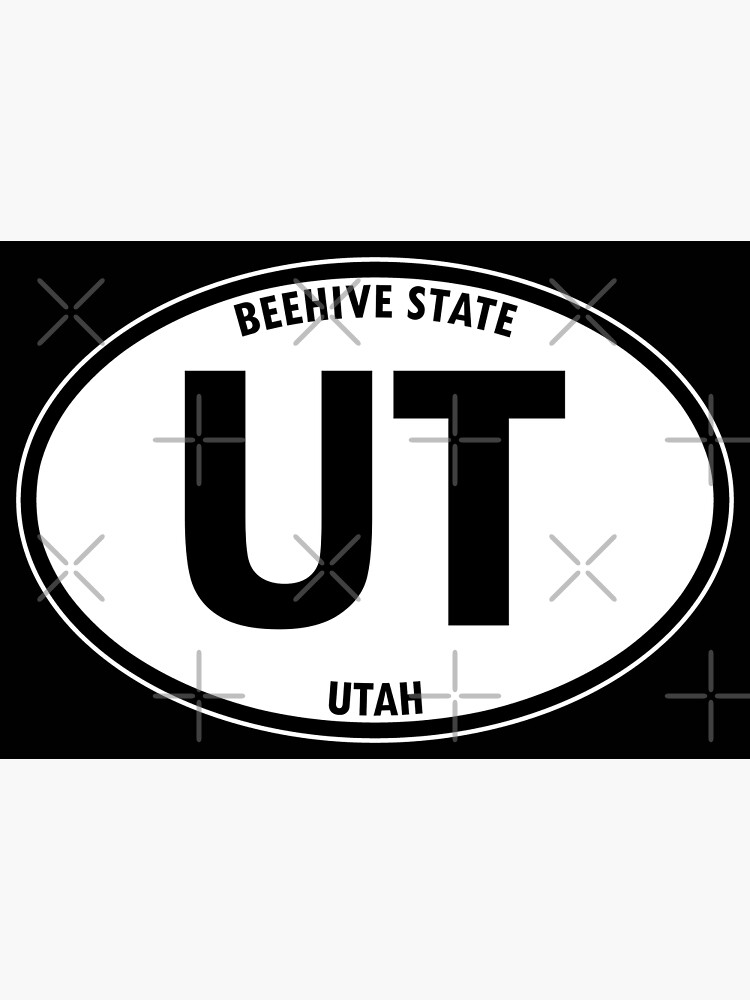 "Utah - Beehive State - State Abbreviation And Motto Oval Travel Bumper ...