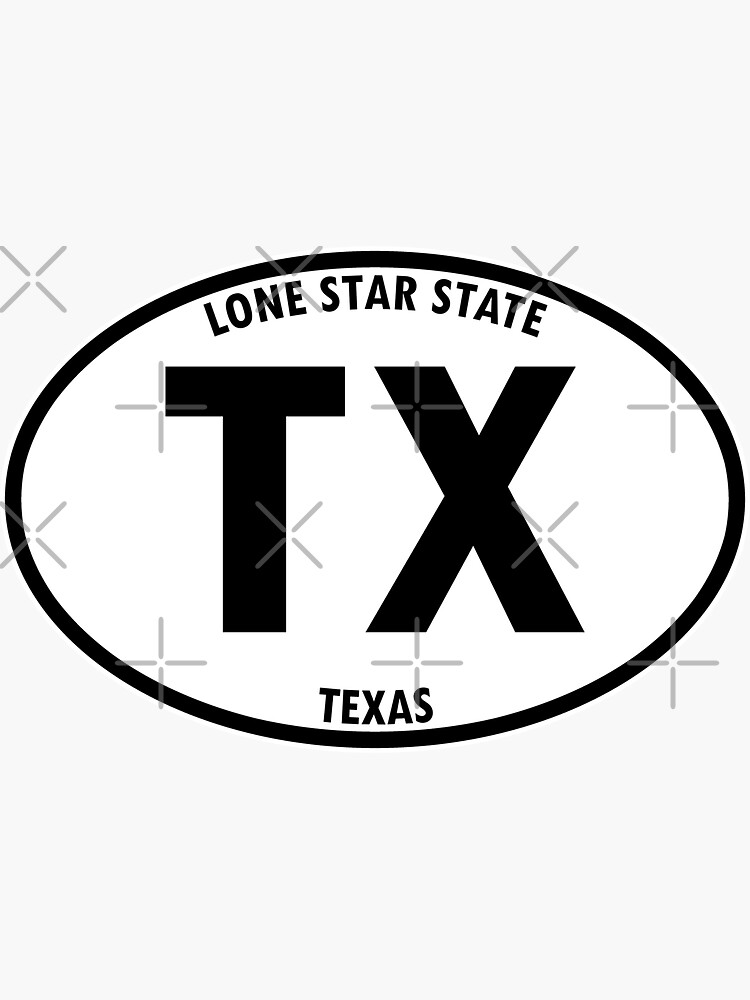 "Texas Lone Star State State Abbreviation and Motto Oval Travel Bumper Sticker for your Car