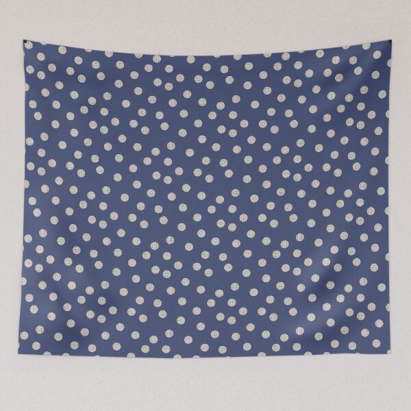 Item preview, Organic textured random french blue and off white polka dots designed and sold by FrancesPoff.