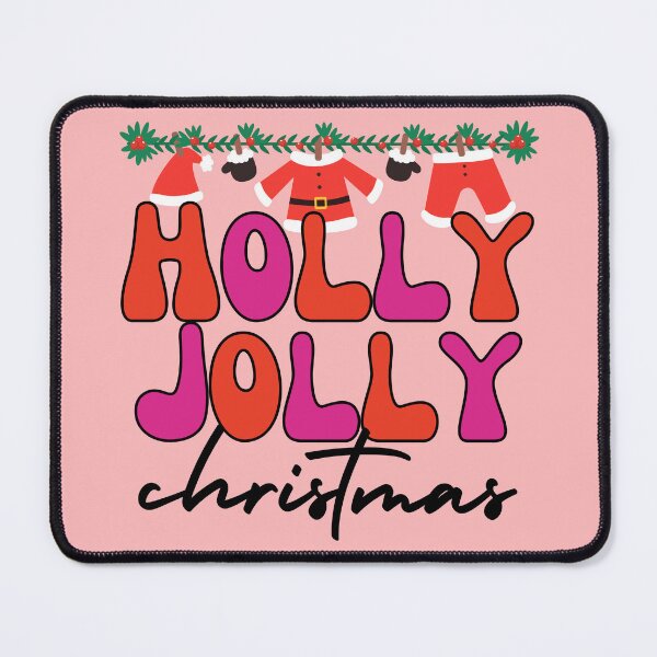 Item preview, Holly Jolly Christmas pink and red retro 70s aesthetic designed and sold by LaurenPittaway.