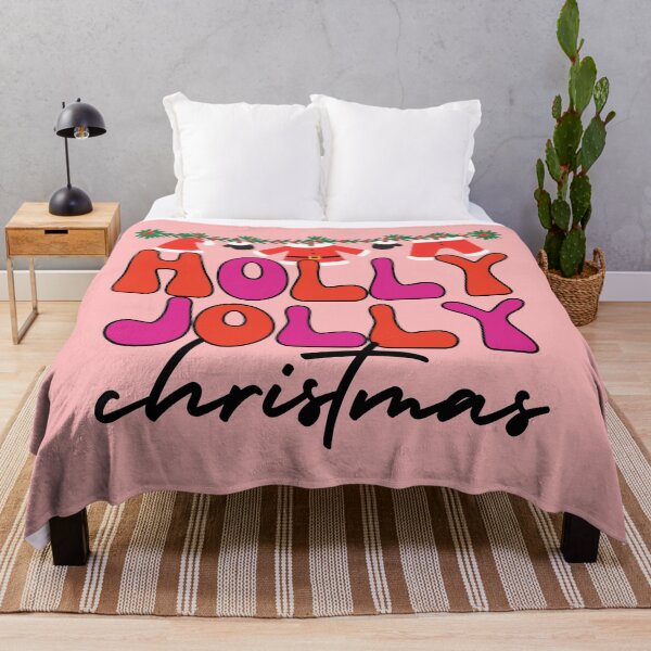Item preview, Holly Jolly Christmas pink and red retro 70s aesthetic designed and sold by LaurenPittaway.