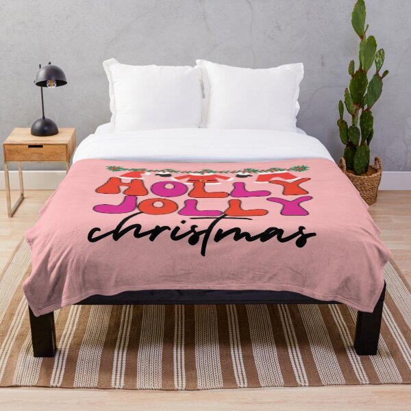 Item preview, Holly Jolly Christmas pink and red retro 70s aesthetic designed and sold by LaurenPittaway.