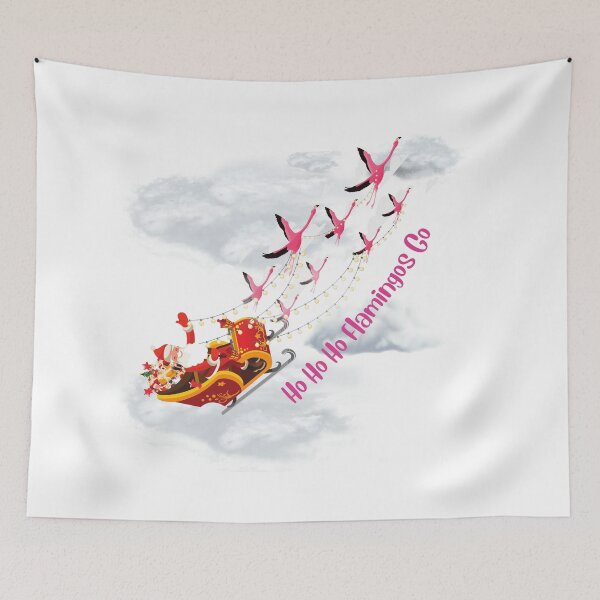 Artikelvorschau, Der Flamingo-Schlitten des Weihnachtsmanns entworfen und verkauft von BeeGeesDesigns.