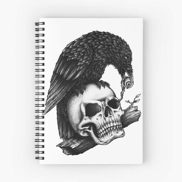 Item preview, Crow skull - Black crow gothic drawing designed and sold by tandral999.