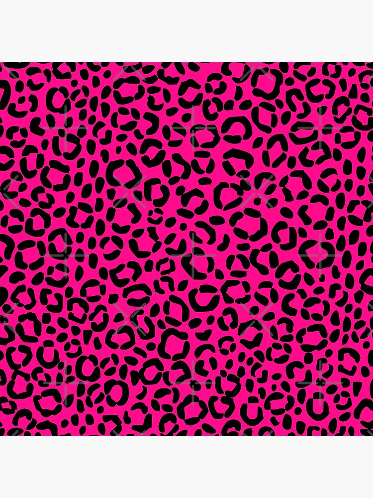 Bright Pink, Blue and Black Leopard Print | Poster