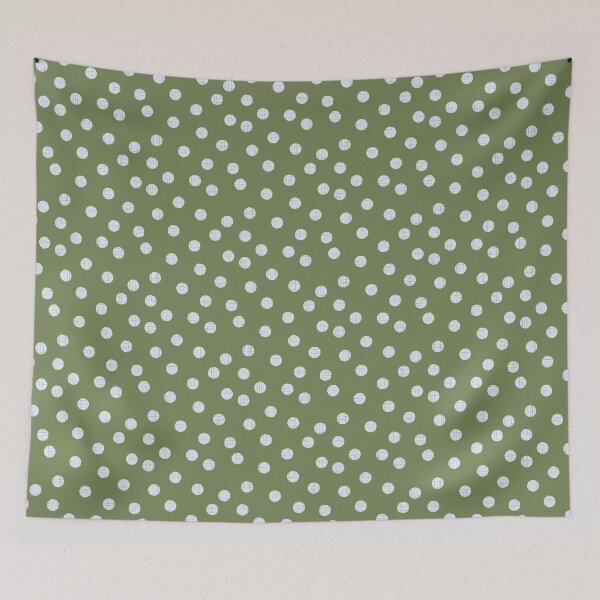 Item preview, Organic textured random leaf green and pale grey polka dots designed and sold by FrancesPoff.