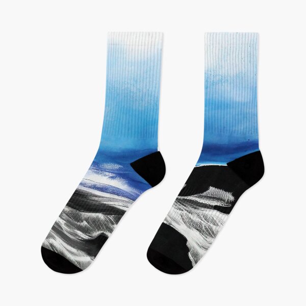 Item preview, Black Bear at the Ocean with Misty Blue Sky Background designed and sold by deniselynnimage.
