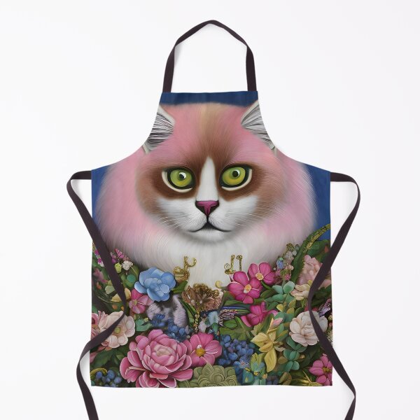 Artikelvorschau, Rosa süße flauschige Katze mit Blumen entworfen und verkauft von BearCraft.