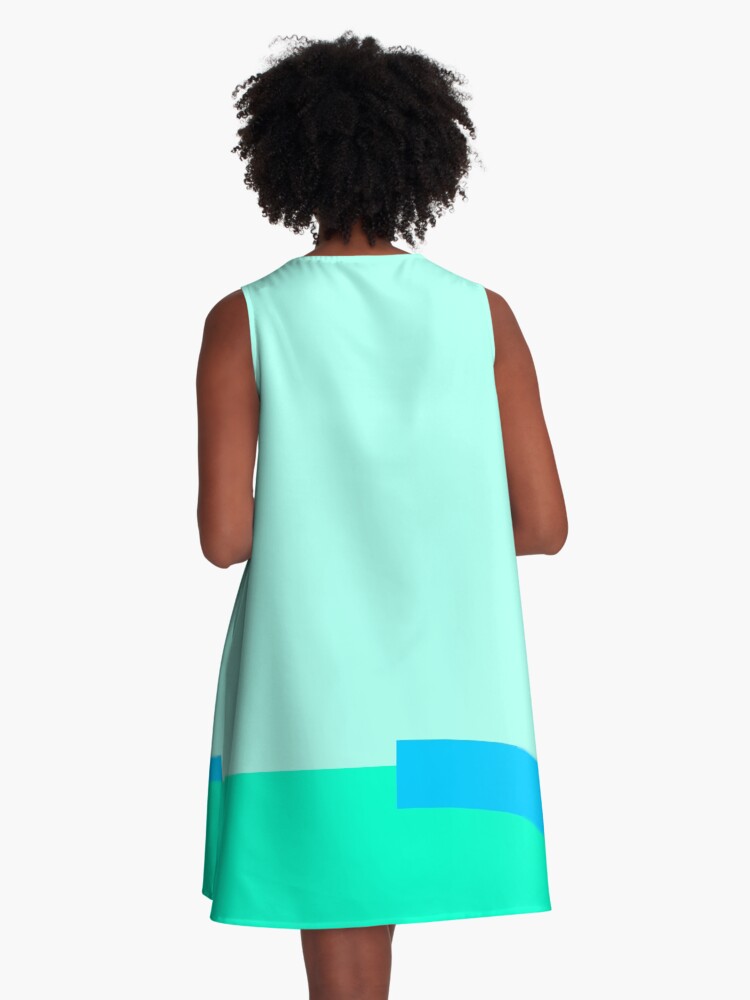 Thumbnail 3 of 4, A-Line Dress, nice aquamarine colors designed and sold by hamtz.
