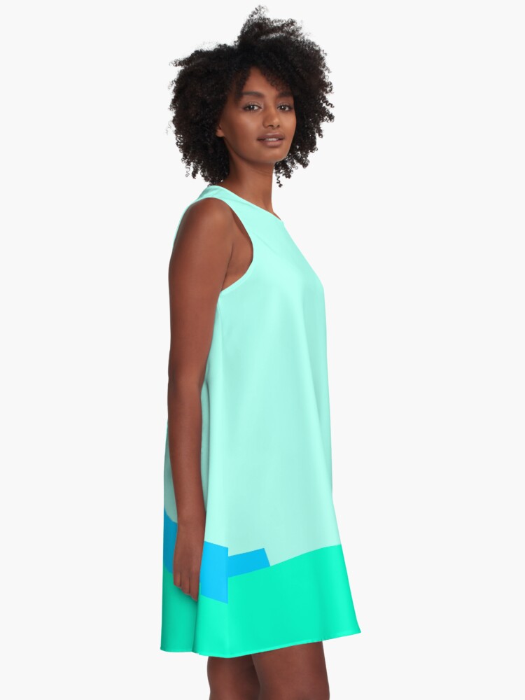 Thumbnail 2 of 4, A-Line Dress, nice aquamarine colors designed and sold by hamtz.