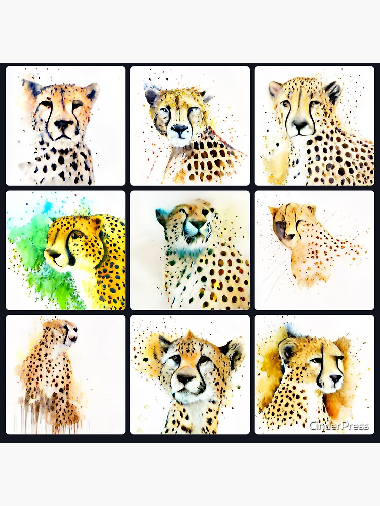 "Cheetah art" Poster for Sale by CinderPress Redbubble
