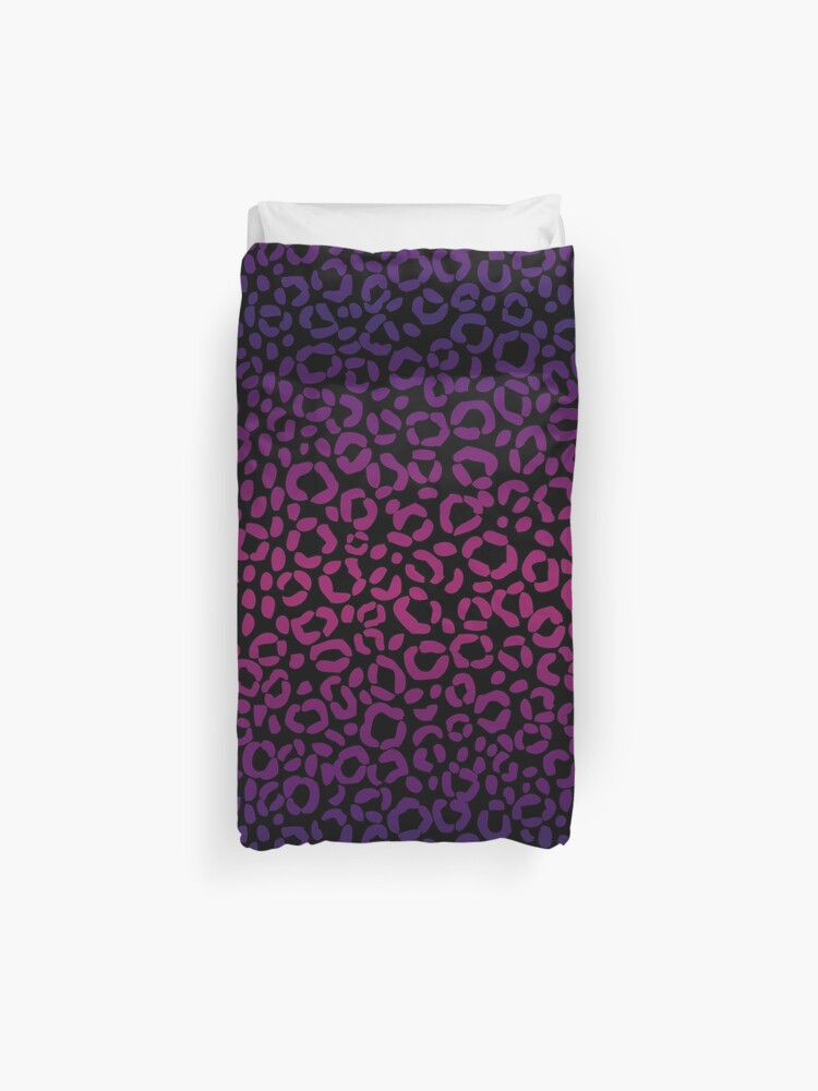 Black Magenta And Purple Leopard Print Pattern Design Duvet